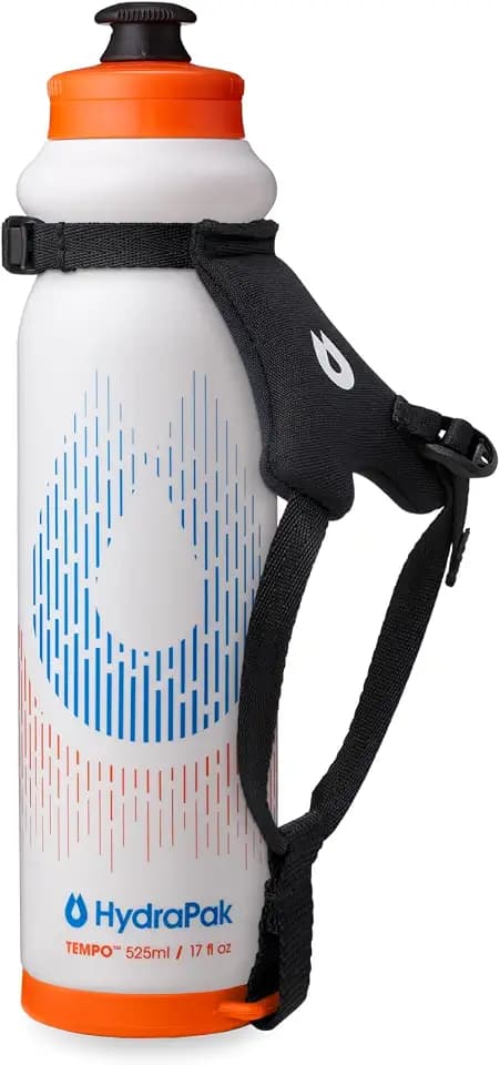 HydraPak Tempo Pro Handheld Running Squeeze Bottle (525ml, White)