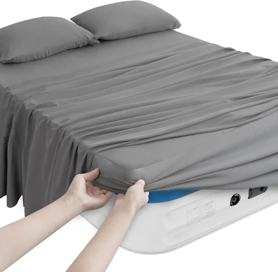 Air Mattress Sheets Set Queen 4 Piece, Extra Deep Pocket Sheets Set Queen