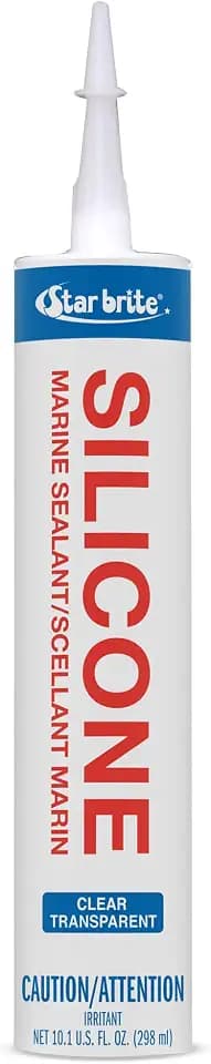 STAR BRITE Marine Silicone Sealant - Clear 10.1 Oz - Waterproof, Durable, UV Resistant, for Fiberglass, Metal, Wood, Glass, Ceramic & More (082122)
