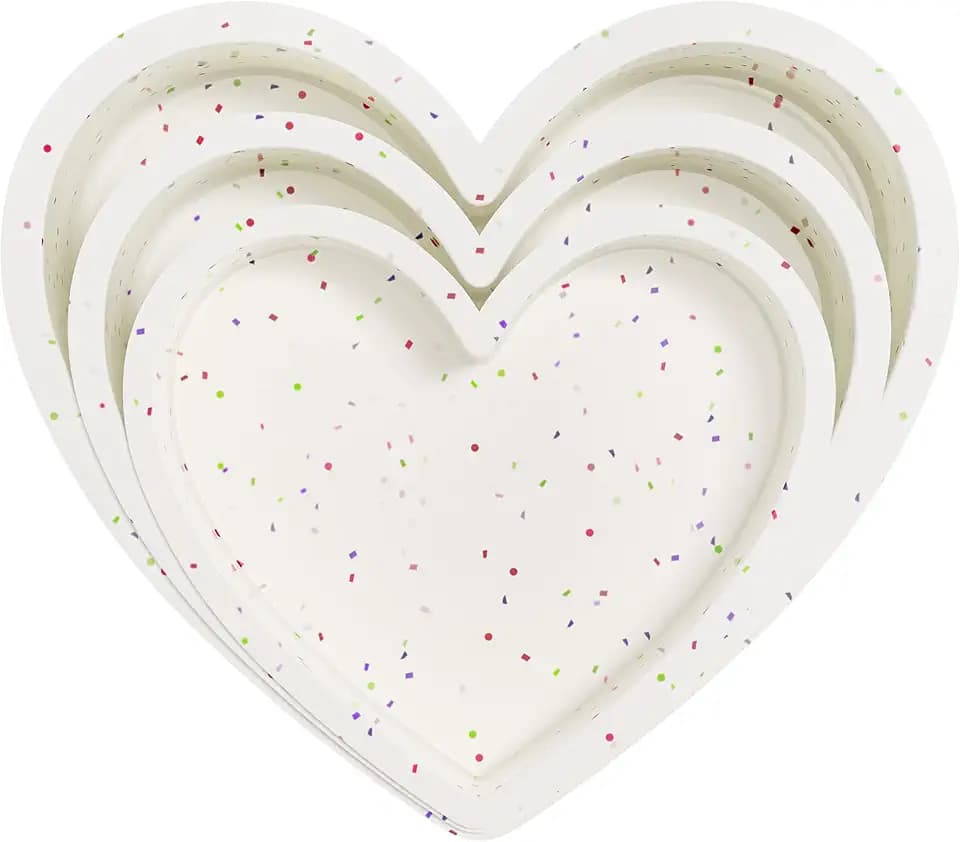 6 8 10 Inch Silicone Heart Shaped Cake Pans for Baking, 3 Pcs