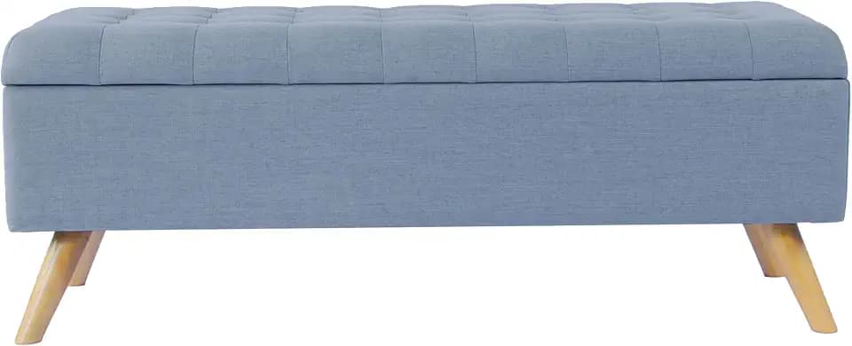 HomePop Modern Storage Bench, Blue Large
