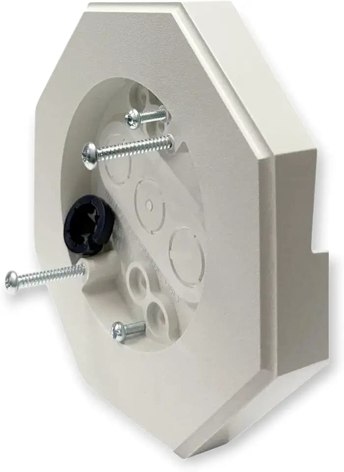 iMBAPrice 8131-1 Non-Metallic Siding Mounting Kit with Built-in Electrical Box, 1/4" & 5/16" Lap Siding & Shingles, Octagon Light Fixture Mount, White, 1-Pack