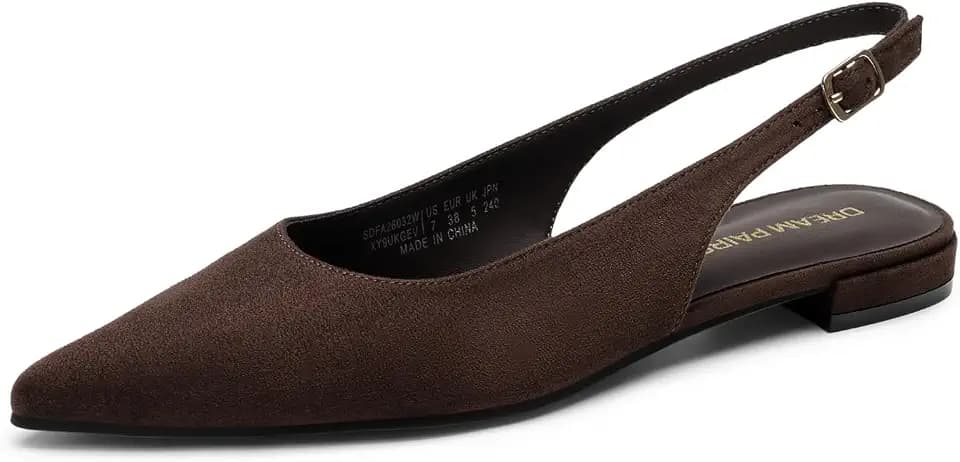 DREAM PAIRS Women's Slingback Dressy Pointed Toe Ballet Flats