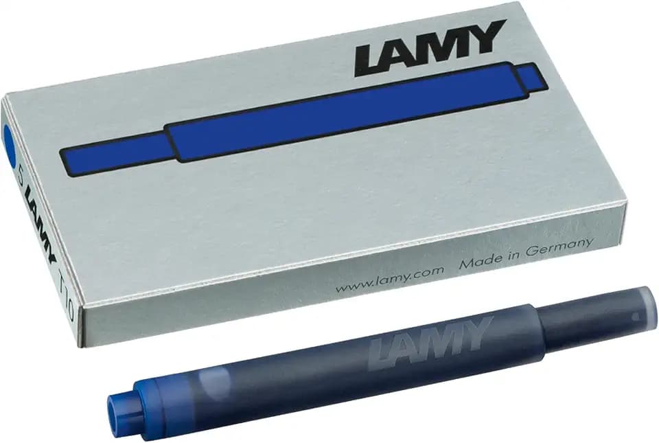 LAMY T10 löschbare Tintenpatronen mit großem Tintenvorrat - geeignet für alle Lamy Patronenfüllhaltermodelle - Inhalt 1,25ml je Patrone - 5 Stück pro Päckchen - Tintenfarbe blau
