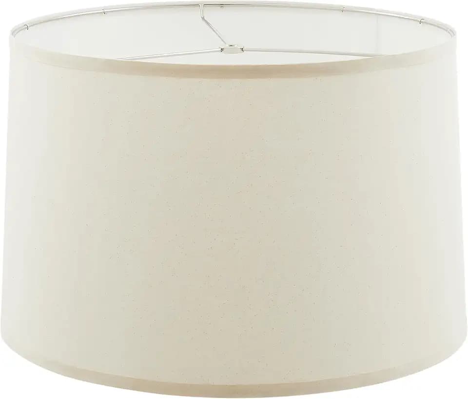 Aspen Creative 38902,Hardback Empire Transitional Collapsible Spider Lamp Shade,Ivory Cotton Fabric,17"Top x 18"Bottom x 11-1/2"Slant