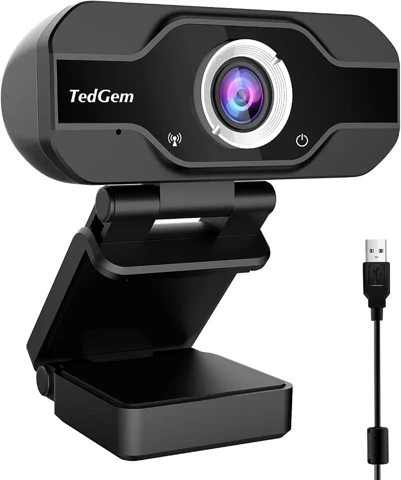 Webcam HD 1080P, Webcam Full HD USB Kamera mit Mikrofon USB,H.264-Komprimierung Schnellere Uploads,für Video Chat Streaming(Black New)