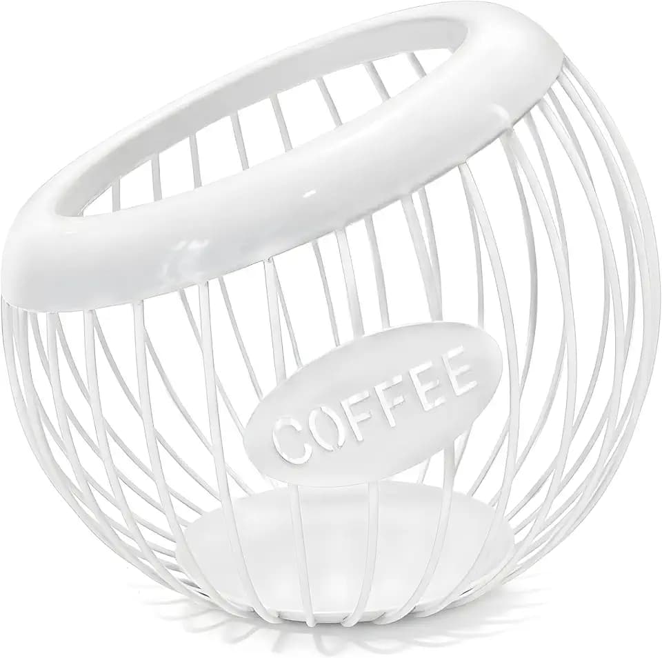 AIYICIII Coffee Pod Holder,K Cup Holder,Large Capacity Kcups Organizer for Counter, Coffee Bar Accessories&Station Organizer,Pods Storage (White)