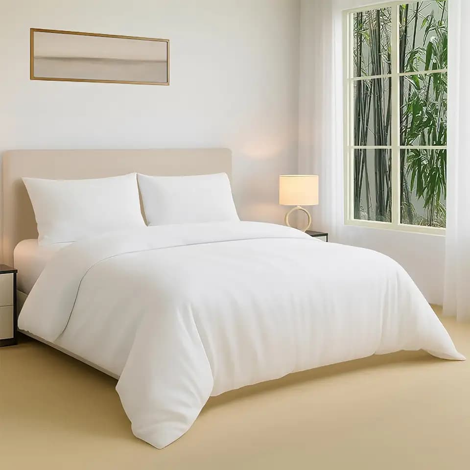 3 Pc 100% Viscose derived from Bamboo Duvet Cover Set King Size by Kotton Culture - Cooling & Silky Soft Luxury Bedding for Hot Sleepers, Luxurious Comforter Cover-Zipper Closure & 8 Corner Ties-White