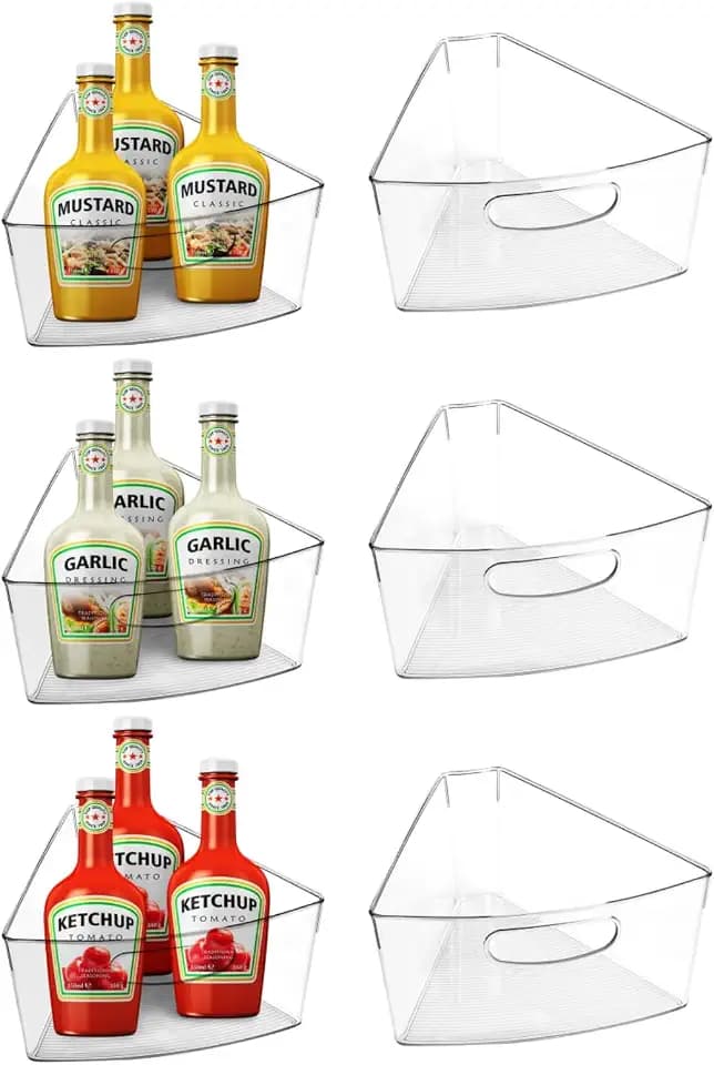 URALFA lazy susan organizer for cabinet, 1/8 Wedge, 6 Pack
