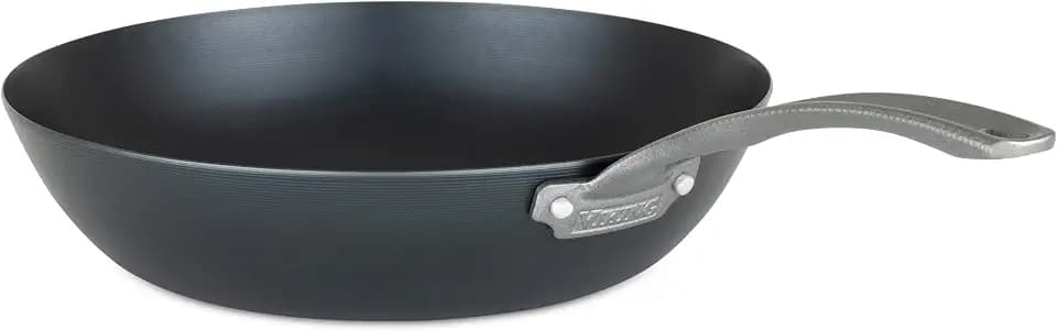 Viking Blue Carbon Steel Chef Pan, 12 Inch Wok and Saute Pan, Oven Safe, Induction Ready