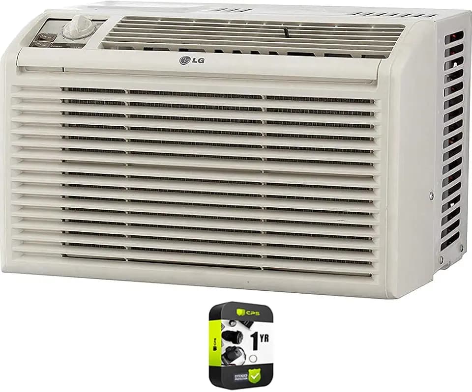 LG 5,000 BTU Window Air Conditioner for Small Rooms & Bedrooms, Cools 150 Sq. Ft., Quiet Operation, Easy Manual Controls, 115V, White - LW5016