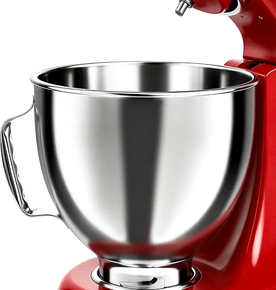 5QT Mixing Bowl for KitchenAid Stand Mixers, Compatible with Kitchen Aid 4.5-5 Qt Tilt-Head Stand Mixer, Food-Grade Stainless Steel Mixing Bowl with Handle & Clasp for Baking, Cooking & Dough Mixing