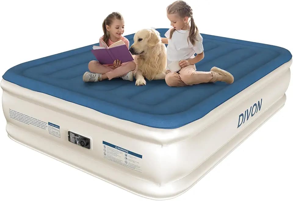DIVON Air Mattress Full with Built in Pump,18’’Thicken Inflatable Mattress in 3 Mins,Foldable Blow Up Mattress,Portable Full Size Air Mattress for Camping,Travel&Floor,Air Bed for Adults,660lbs