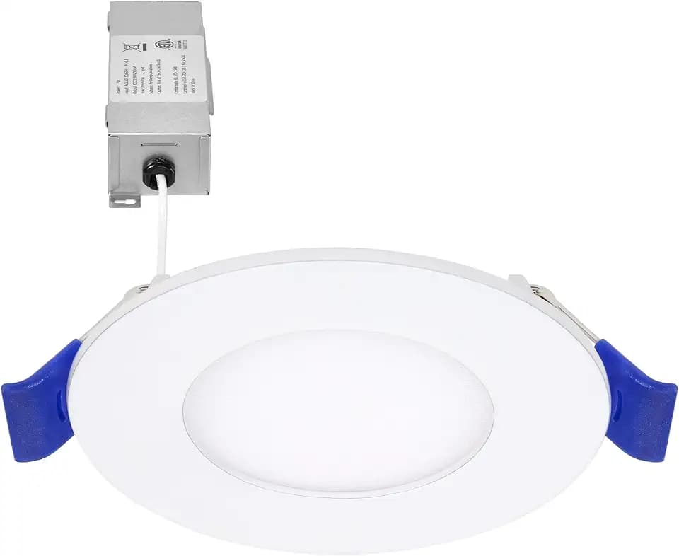Maxxima 3 in. Ultra Thin Recessed LED Downlight, 500 Lumens, 5 CCT, White