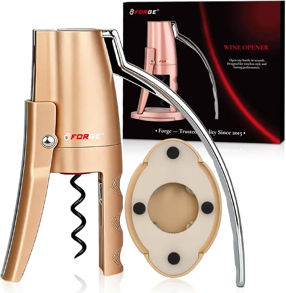 Forge Quality Vertical Lever Corkscrew Wine Bottle Opener with Foil Cutter.