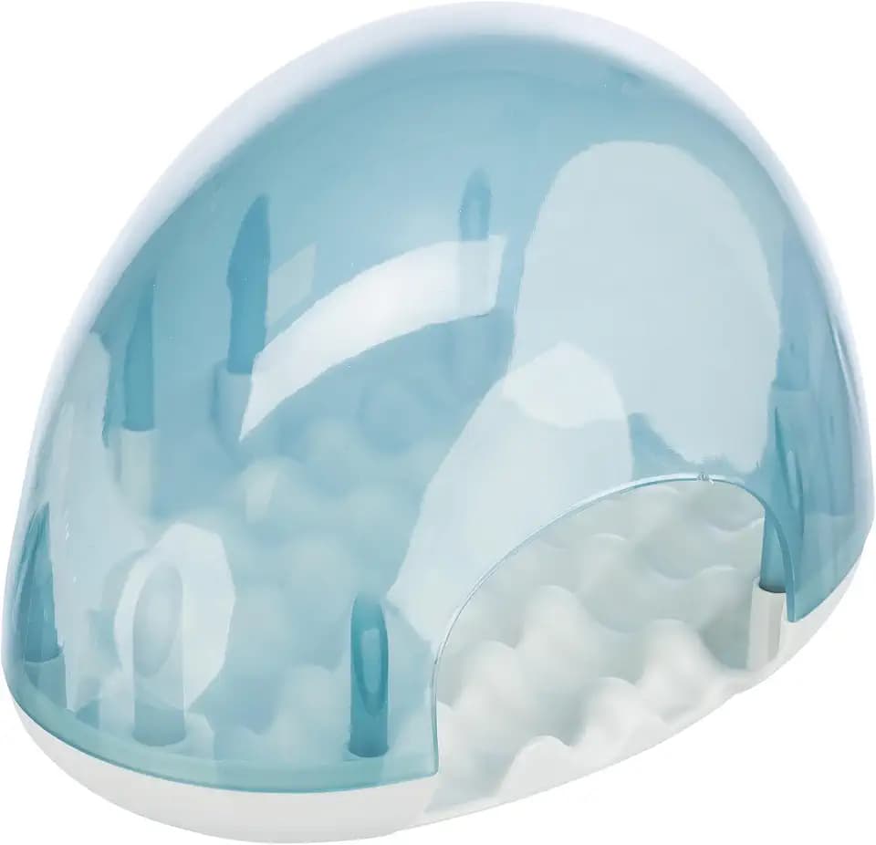 TRIXIE interaktives und spülmaschinenfestes Intelligenzspielzeug für Katzen "Cat Activity Snack Box, 19 × 13 × 14 cm, weiß/transparent blau"- 46001