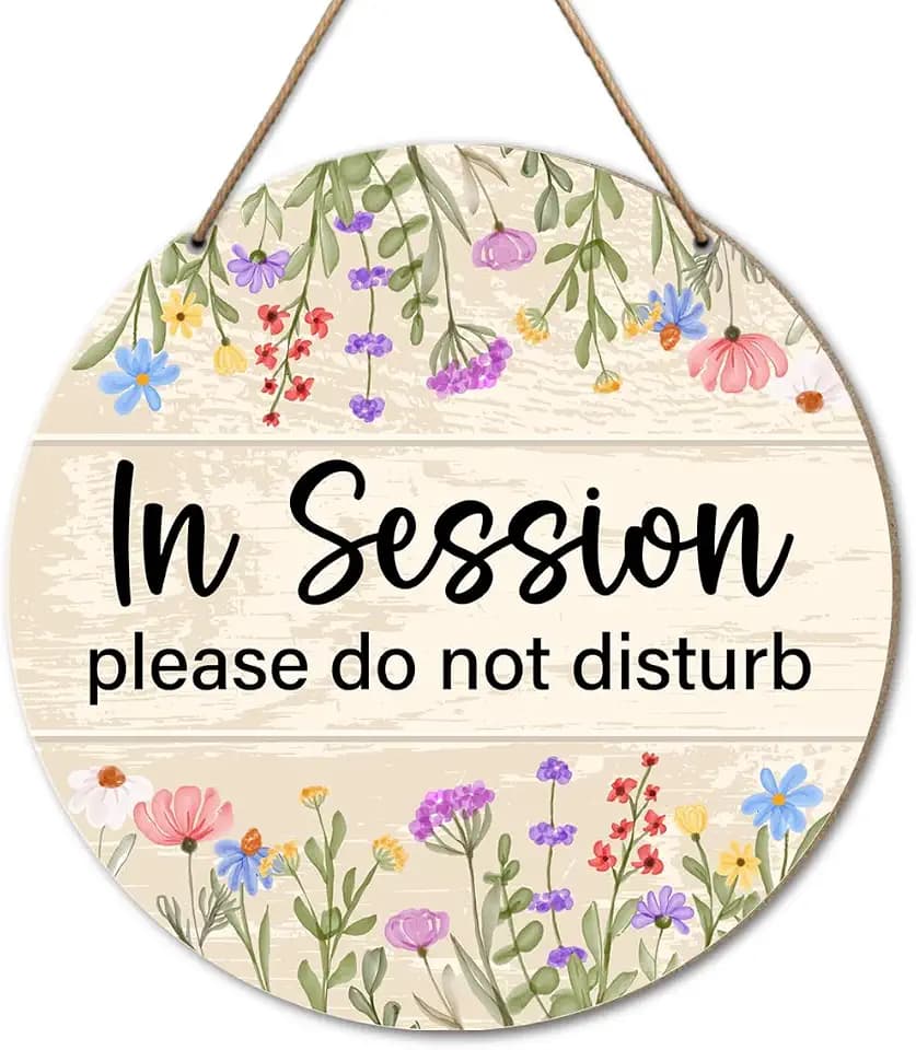In Session Do Not Disturb Sign for Therapists, Estheticians, Spa & Office - Meeting Door Hanging Sign