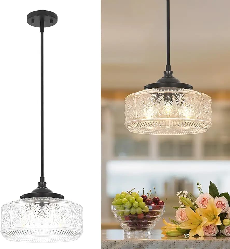 Black 3-Light Pendant Lights Kitchen Island Adjustable Hanging Sink Light