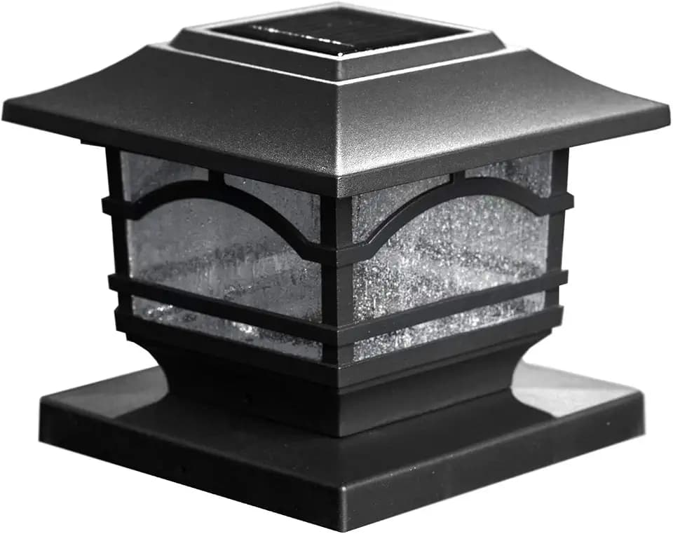 MAXSA 41671 Metal/Glass Solar Mission Style Post/Deck Lights, Dark Bronze