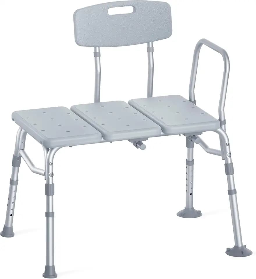 HOMLAND Tub Transfer Bench with Backrest for Bathtub, Height Adjustable