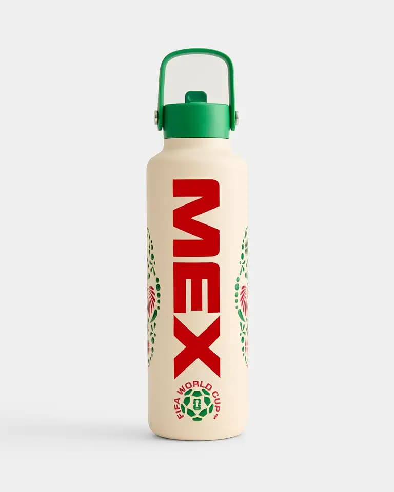 Drib 24oz Insulated Water Bottle, FIFA World Cup 2026 Edition – Performance Stainless Steel Insulated Bottle with Quiet Leak-Proof Straw Lid (Mexico - National Icons)