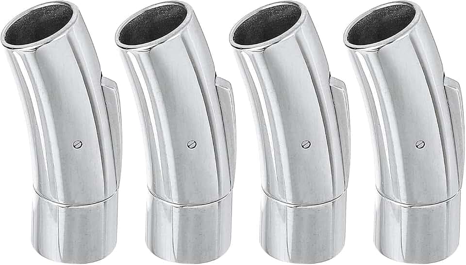 uxcell Leather Cord End Clasp, 4Pcs 8mm Hole Column Clasps Connectors, Stainless Steel Clasps Closures Leather Cord Buckle for Making DIY Supplies Crafts, Silver(12mm)