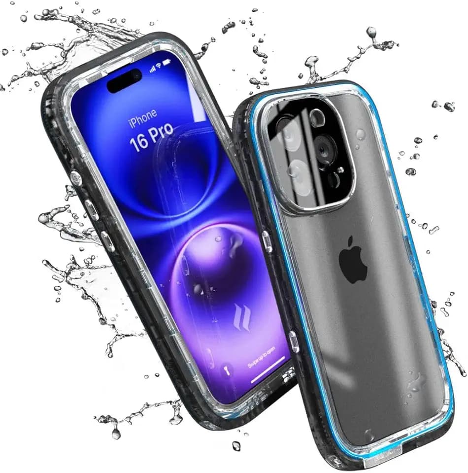 Catalyst Total Protection Case für iPhone 16 Pro – Wasserdicht bis 10m, Stoßfest, Kratzfest, Integrierte Schutzfolie, Optimiertes Noise Cancelling – Schwarz