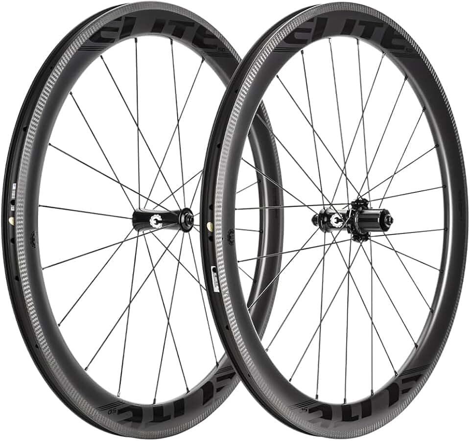 ELITEWHEELS Road Bike Carbon Wheels 700c Clincher 38/50/55/60/82mm Carbon Wheelset Tubeless Ready Cycling Wheel U Shape