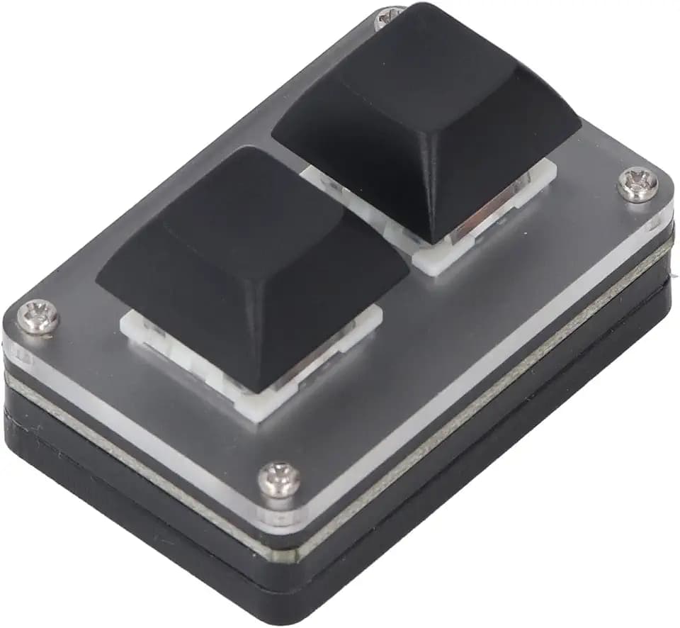 Eujgoov Mini-Tastatur mit 2 Tasten, Programmierbare USB-Tastatur mit RGB-Hintergrundbeleuchtung, Ideal für Büro und Gaming
