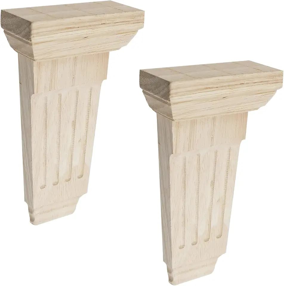 Wealrit 2PCS Wood Corbel Decorative Shelf Bracket 3.1" W x 1.4" D x 5.9" H