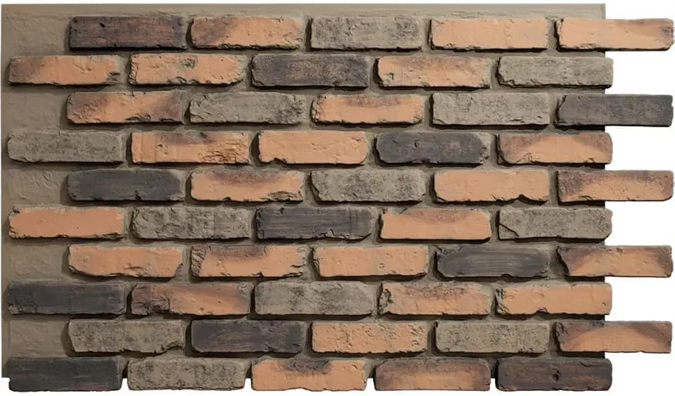 EverStone Aged Brick Faux Brick Panel, 46 7/8"W x 27"H x 1 1/4"D, Alamo Color