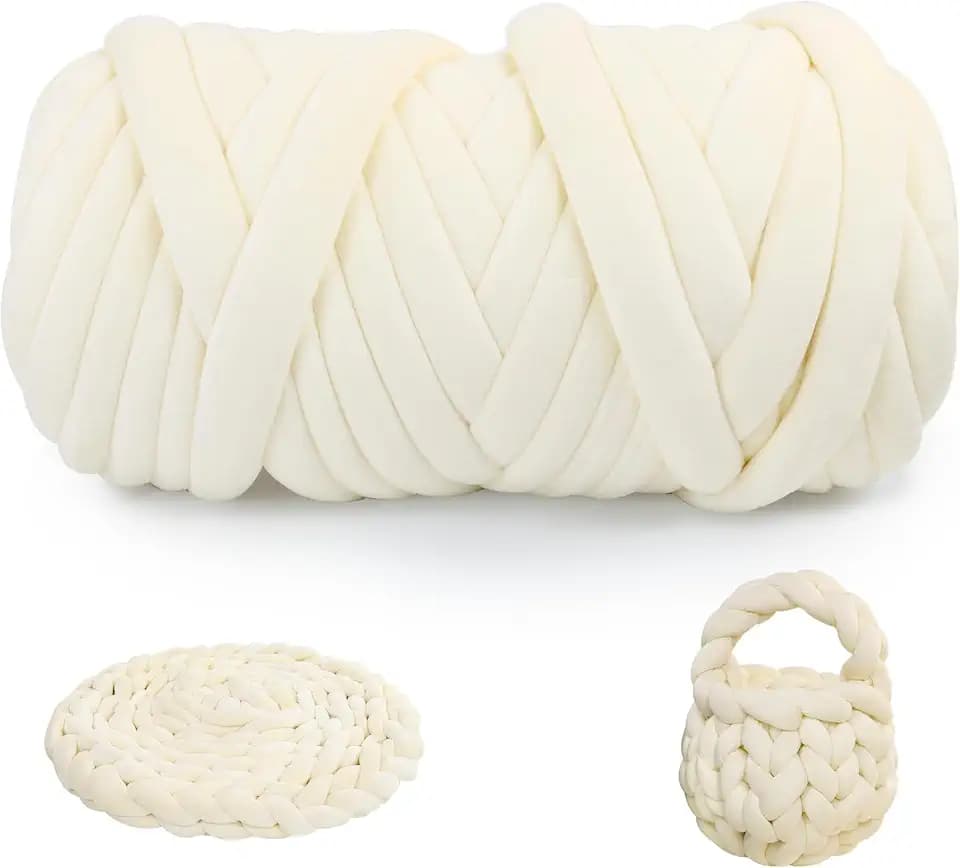 Chunky Yarn for Arm Knitting, guofa 2.2LBS Soft Fleece Yarn for Throw Blanket Pillow, Hand Knitting Bag, Cat Bed and DIY Home Decorations