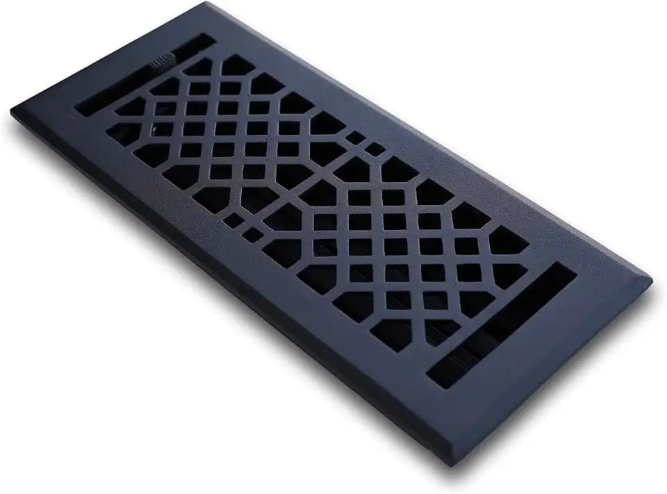 Madelyn Carter Vintage Industrial Vent Cover in Black Cast Iron, 6x12