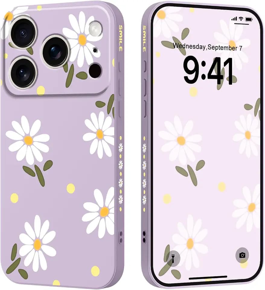 LEECG for iPhone 17 Pro Case/18 Pro Case Floral, Liquid Silicone