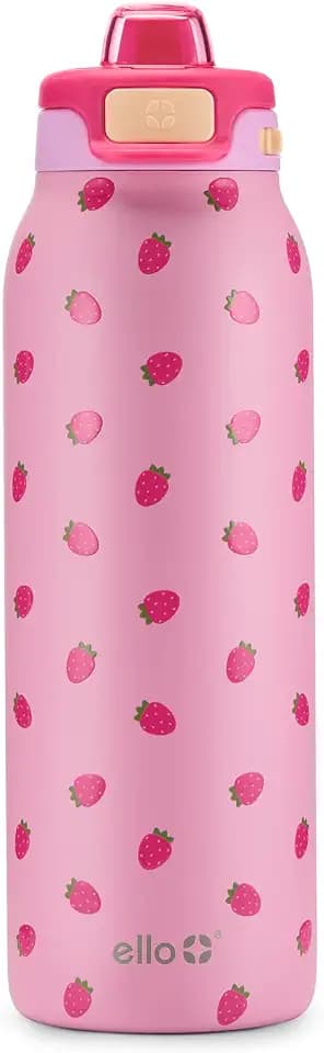 Ello Pop & Fill Insulated Stainless Steel Water Bottle with Quick Fill Lid, Leakproof Locking, Sip or Chug Spout, BPA-Free, Double Wall Vacuum Insulated for Sports, Travel & School- 22oz / 32oz / 40oz