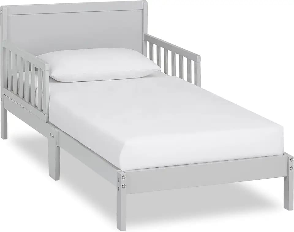 Dream On Me Brookside 3-in-1 Wooden Toddler Bed, GREENGUARD Gold, Pebble Grey