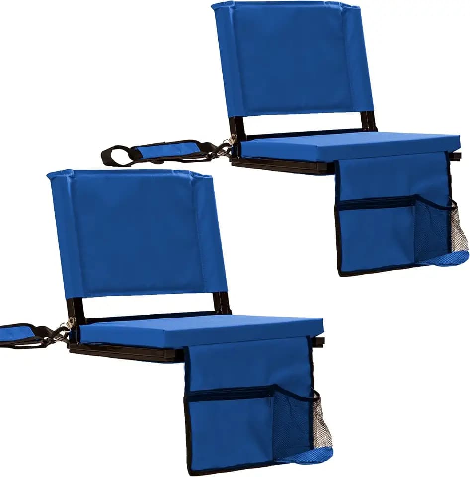 Stadium Seat with Back Support, Bleacher Chair with Back & Cushion