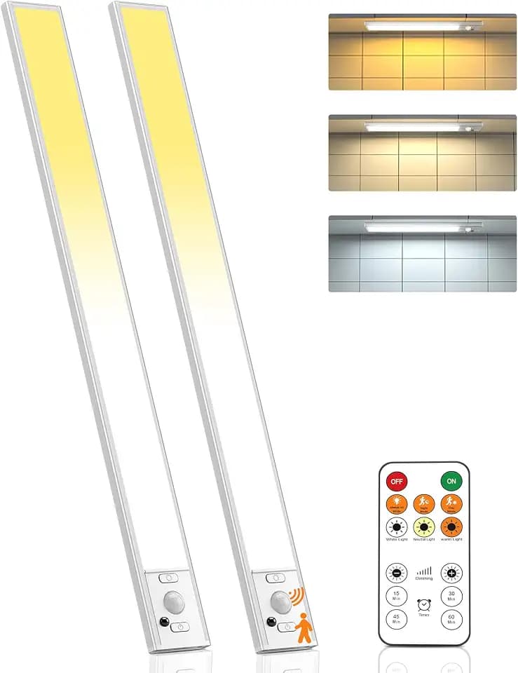 16inch Under Cabinet Lighting Wireless 2 Pack, Motion Sensor Light Indoor