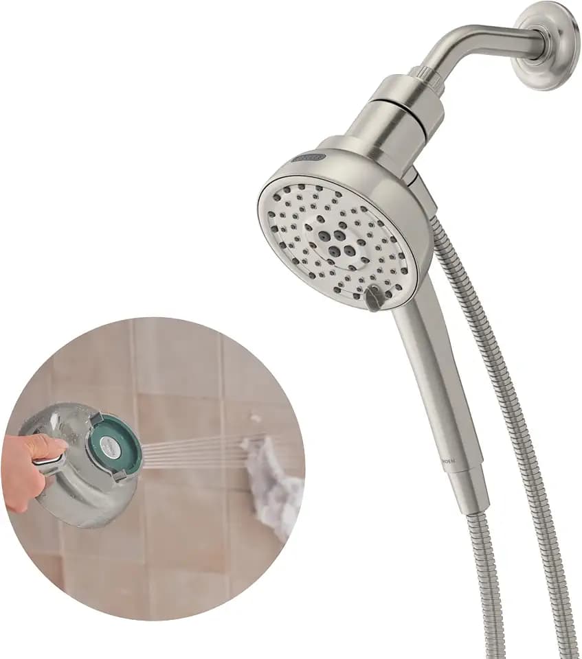 Moen Magnetix 8-Function Spot Resist Brushed Nickel Removable Handshower with Power Boost Cleaning Spray, 260H1EPSRN