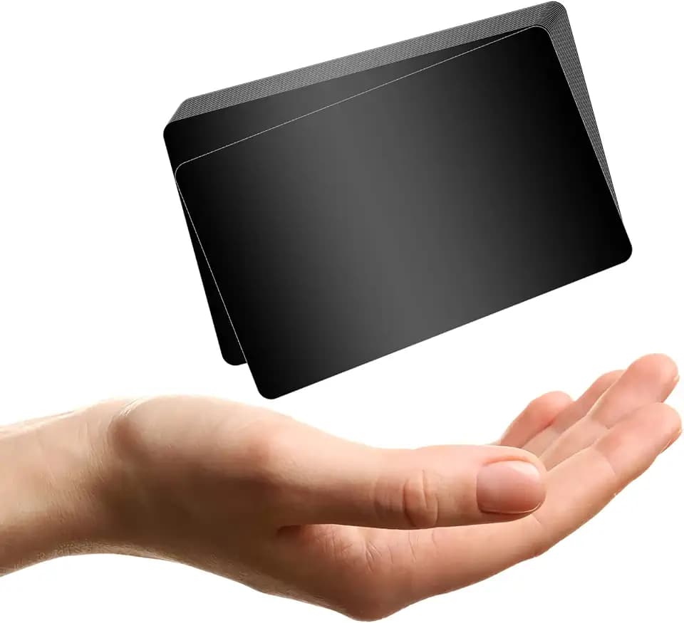 120 PCS Black Metal Business Cards, Metal Blank Business Cards Name Card for Custom Laser Engrave