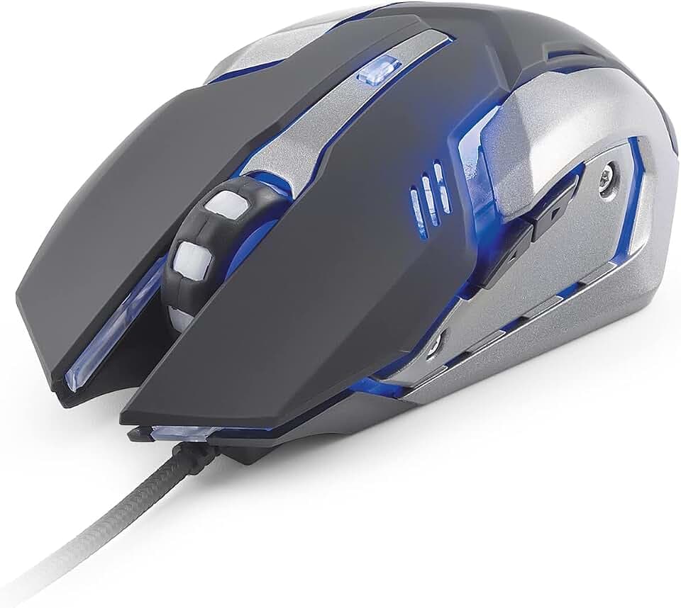 DR1TECH Avenger+ Gaming Maus Mit Kabel - 6 Tasten Für Bis Zu 3200 DPI - Leichtes Und Strapazierfähiges Design - Ergonomische Gaming Maus Für PC/PS4/XBOX