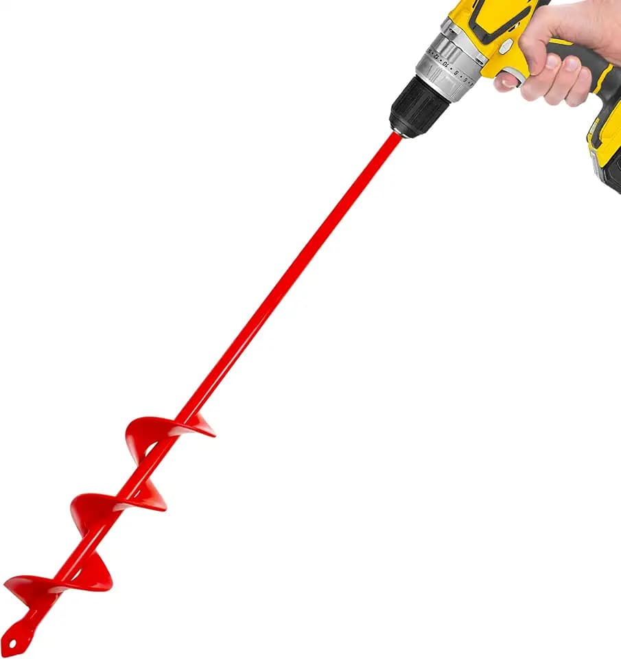Auger Drill Bit for Planting 1.6"x16.5" Garden Spiral Drill Bit,Heavy-Duty Bulb Auger, Post Hole Digger for 3/8” Hex Driver Drill Solid Shaft