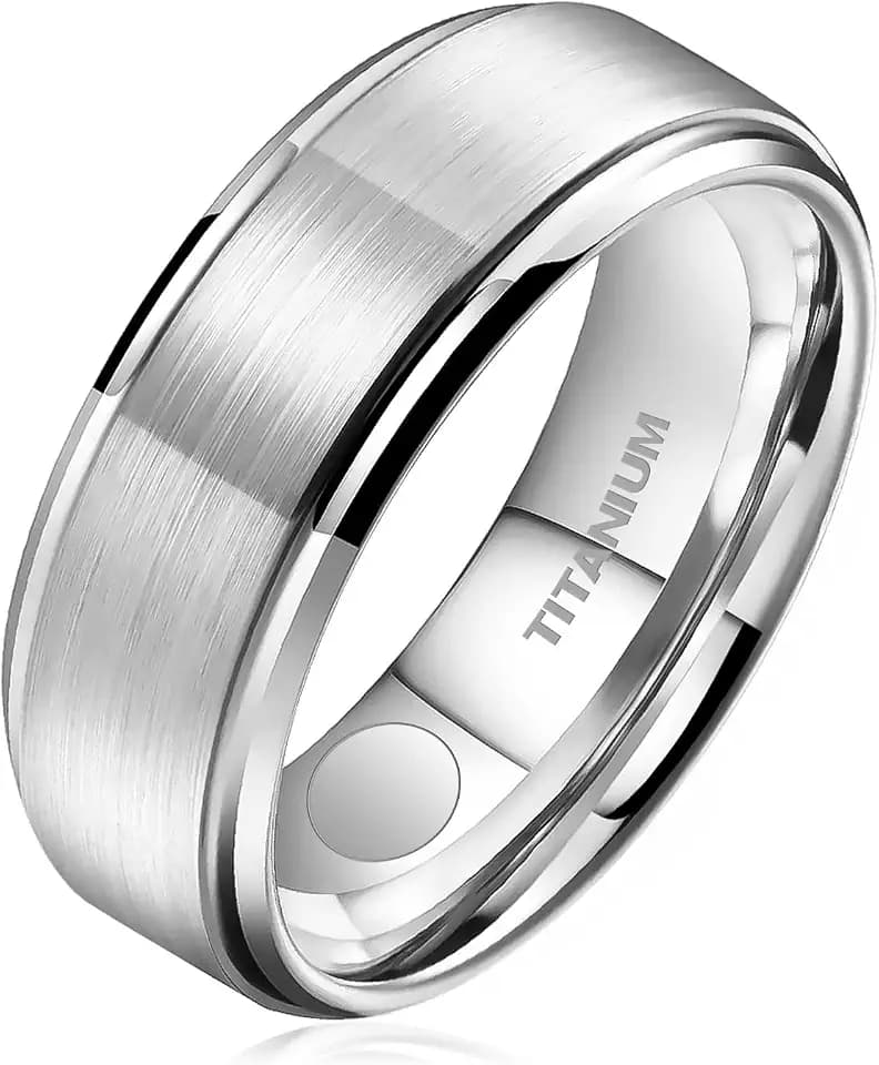 JEROOT Magnetringe Damen Titan Herren Ringe Männer Silber Schwarz Gold