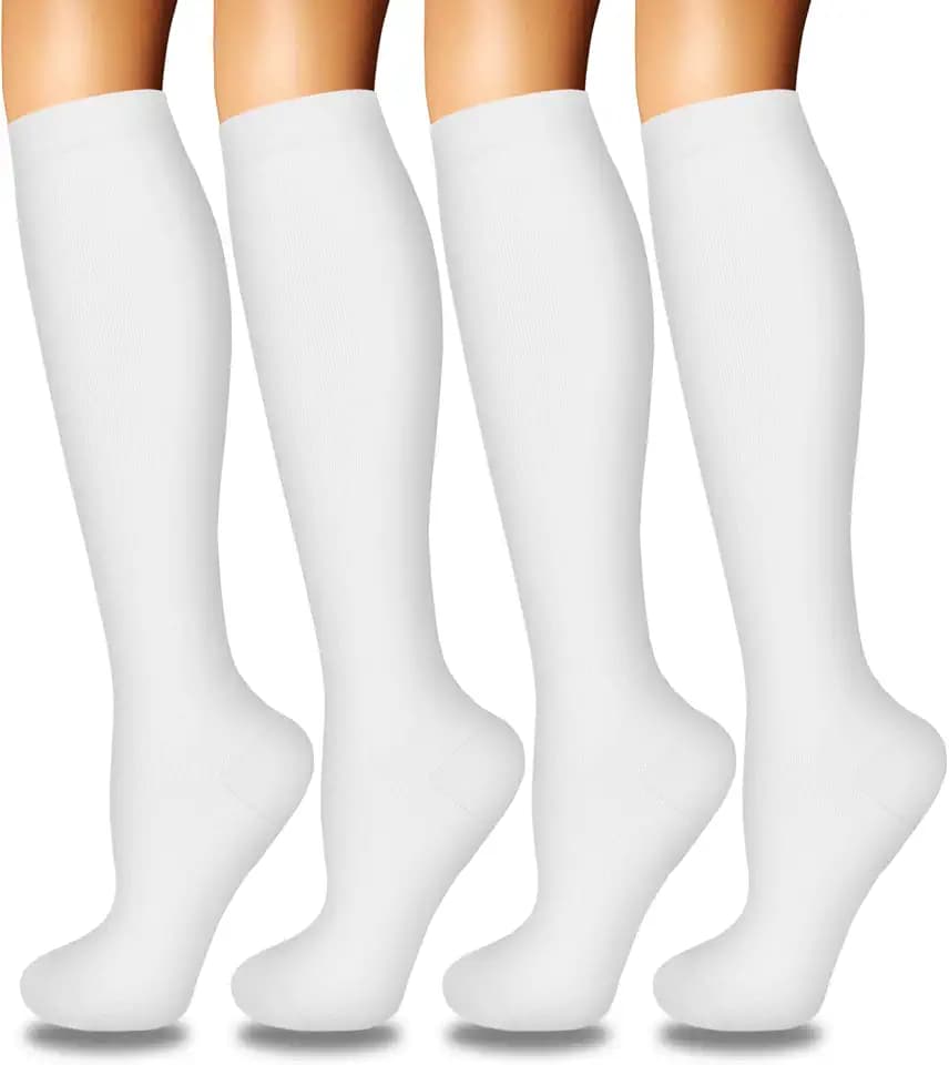 4 Pairs Compression Socks for Women Circulation-Best Support for Nurses,Running,Athletic,Travel