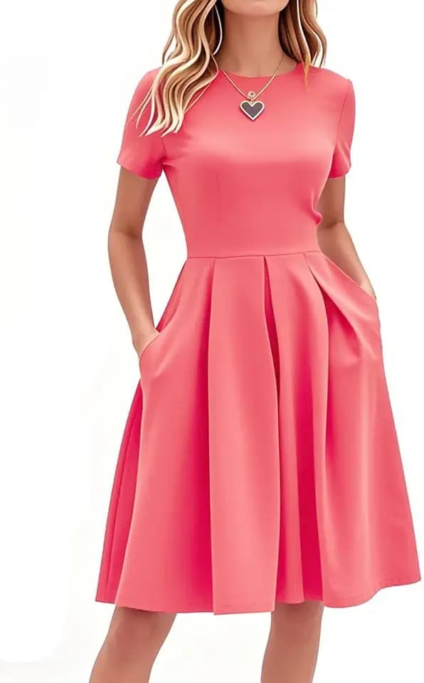oxiuly Summer Dresses for Women 2024 Party Church Bridesmaid Graduation Dress with Pockets S253