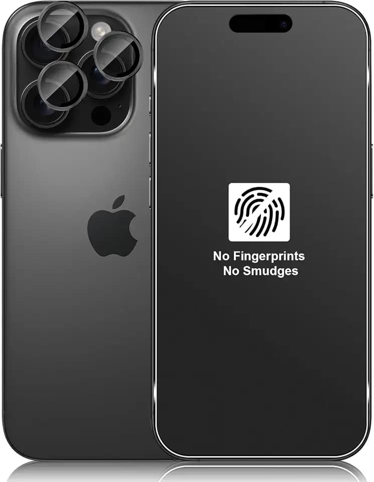 Matt Schutzfolie für iPhone 16 Pro Max für Panzerglas, 2 PCS Blendschutz Matt Schutzglas und 1 PCS HD Kameraschutz (Schwarz), 9H Härte Matte Anti-Fingerabdruck Displayschutz Panzerfolie