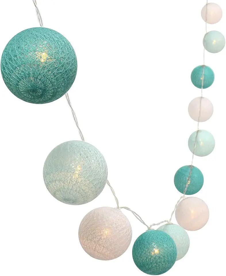 Gardeningwill 3M/10Ft 30 Blue White Ball LED Battery Operated String Fairy Light
