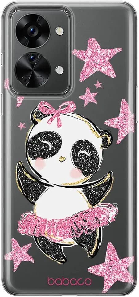Babaco ERT Group Handyhülle für Oneplus Nord 2T 5G Original und offiziell Lizenziertes Muster Panda 007 optimal an die Form des Handy angepasst, teilweise transparent