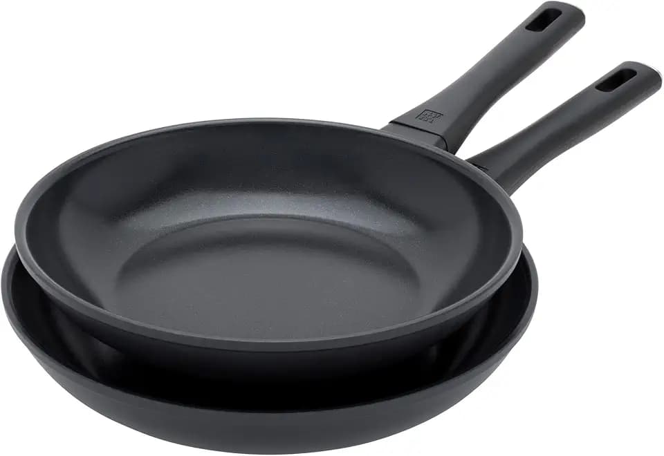 ZWILLING Madura Plus Ceramic 2-pc Fry Pan, Titanium-Reinforced Ceramic Nonstick Frying Pan, Aluminum Skillet, Dishwasher Safe Cookware, Matte Black