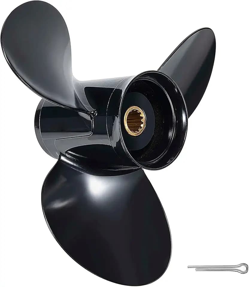 11 3/8 x 14 Aluminum Boat Outboard Propeller for BRP Johnson Evinrude OMC Stern Drive 40-50HP, 13 Spline Tooth, RH, fit Evinrude 40HP 50HP, 3-1/4" Gearcase, 4 Stroke